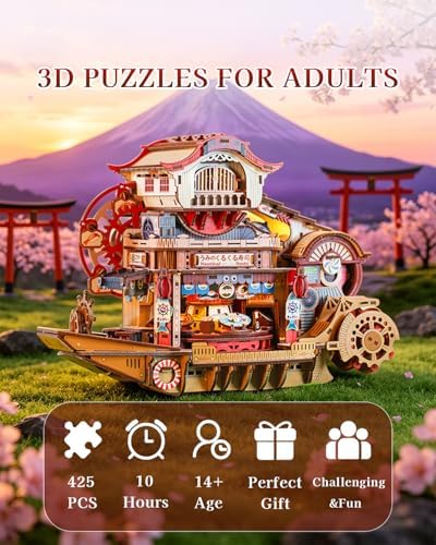 OZJAY Nautical Sushi DIY Miniature House Kit, 3D Wooden Puzzles for Adults - Image 3