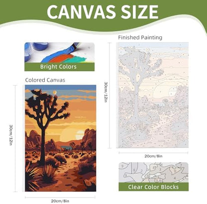 4 Pack Framed Paint by Numbers Kit for Adults Beginner with Wooden Easel, National Park Easy Adult Paint by Number Kits with Frame, DIY Number Painting for Adults Canvas for Home Decor Gift 8x12 Inch - Image 6