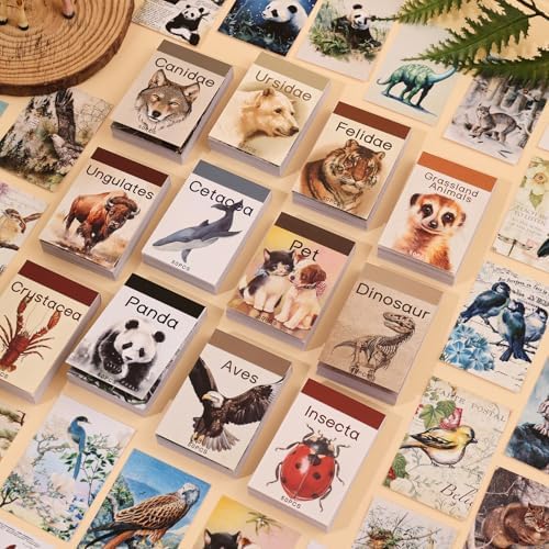 12 Sets 600 Sheets Washi Stickers Book for Journaling, Jungle Animal Sticker, Wild Zoo Sea Animal Aesthetic Scrapbook Dinosaur Sticker Set for Bullet Journal Card Craft Gift Rewards for Kid Notebook - Image 6