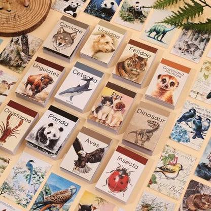 12 Sets 600 Sheets Washi Stickers Book for Journaling, Jungle Animal Sticker, Wild Zoo Sea Animal Aesthetic Scrapbook Dinosaur Sticker Set for Bullet Journal Card Craft Gift Rewards for Kid Notebook - Image 6