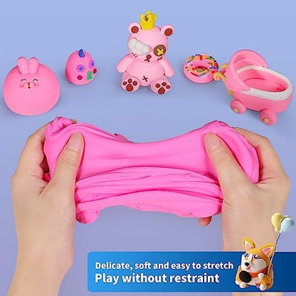 ifergoo 500g Pink Air Dry Clay, 1.1LBS DIY Creative Modeling Clay for Kids - Image 3
