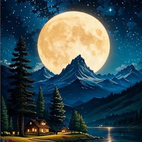 NKVNKV Paint by Numbers Kit for Adults Beginners, Mountain Adult Paint by Numbers on 20" Lx16 W Canvas for Painting Kits for Adults in Colorful Box，for Gift Home Wall Decor Without Frame by NKVNKV