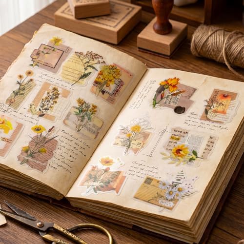 Pengxiaomei 210 Flower Stickers, Self-Adhesive Scrapbooking Stickers - Image 4