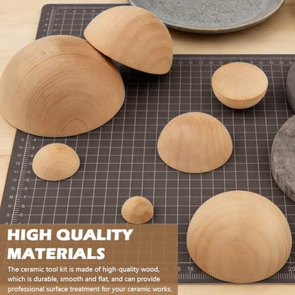 8Pcs Wooden Pottery Molds Set, 8 Sizes Bowl Press Tools for Clay - Image 7