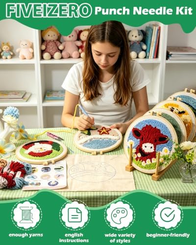 FIVEIZERO Punch Needle Kit for Beginners,Sea Turtle Patterns - Image 5