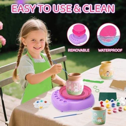 Pottery Wheel for Kids, Complete Kit with Air-Dry Clay, Ages 8-12 - Image 2
