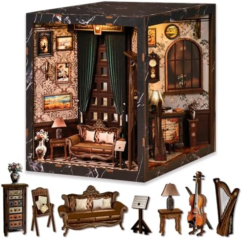 Book Nooks for Adults, DIY Miniature Dollhouse BookNook Kit Gifts by VZVXCC