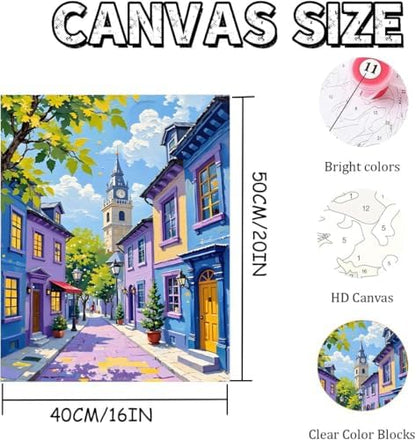 AOSGEDY Paint by Numbers Kit for Adults, Scenery-Cityscape Adults Paint by Number Kits, Landscape Paint by Numbers for Beginners, DIY Acrylic Painting on Canvas for Home Wall Art Decor 16x20 Inch - Image 5
