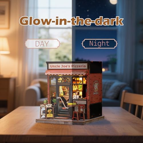 Fsolis Book Nook Kit, DIY Miniature House - Uncle Joe's Pizzeria - Image 4