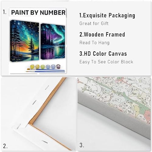 KYOQFVN 2 Pack Paint by Numbers Kit for Adults - Acrylic Easy Framed Canvas Arts and Crafts 8x12inch - Image 4