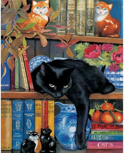 Yezavesu Black Cat Paint by Numbers Kit for Adults Without Frame 16x20 in by Yezavesu