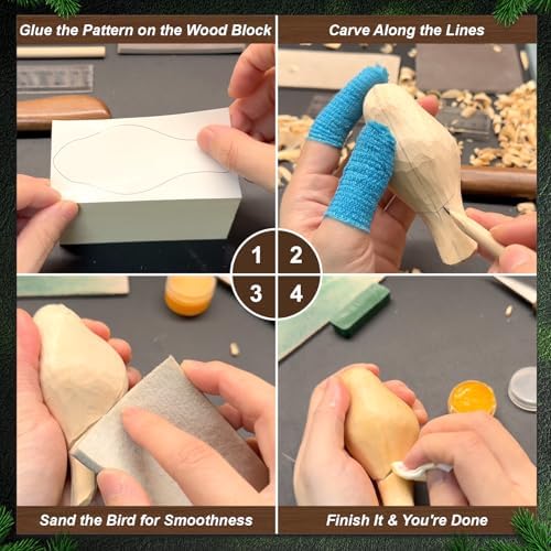 Wood Carving Kit, 13Pcs Whittling Kit with Carving Knives for Beginners - Image 5