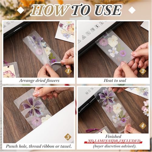 Fuyoooo 176 Pcs Pressed Flower Bookmark Kit,Purple,3 Size - Image 3