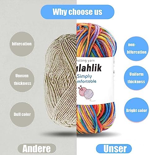 50g(1x50g) Acrylic Yarn for Crochet/Knitting, Gradient Yarn - Image 3