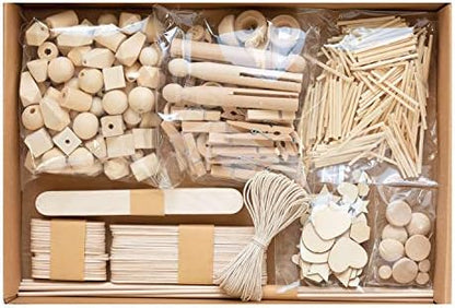 folia 938 Creative Box Wood Craft Box with Over 590 Pieces, Many Different Materials for Imaginative, Creative Crafts and Decorating - Image 2