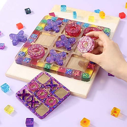 LET'S RESIN Large Tic Tac Toe Resin Mold 2Pcs, Tic Tac Toe Molds for Resin Casting, Large Epoxy Resin Silicone Molds for DIY Tabletop Board Game,Travel Game - Image 6