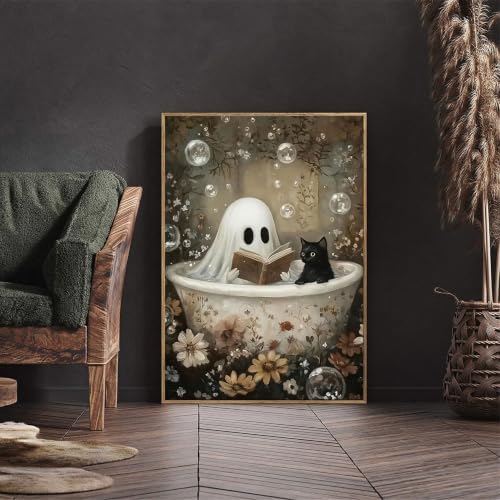 Ausanrl Halloween Paint by Numbers with Frame Wooden Easel - Paint by Number Adult, Halloween Frame Paint by Numbers,Gifts and Home Wall Decor 12x16inch - Image 2