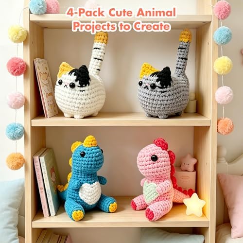 Easy Crochet Kit for Beginners with Step-by-Step Video Tutorials, 4PCS - Image 4