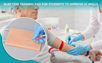 Medarchitect IV Practice Kit, IV Injection Pad for Venipuncture Training, IV Insertion Practice, Phlebotomy Blood Draw Kit for Medical Education and Nursing School