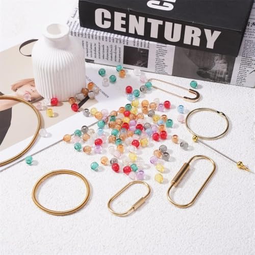 100pcs 10mm Resin Large Hole Beads for Carabiner Bag Charm Keychain - Image 6