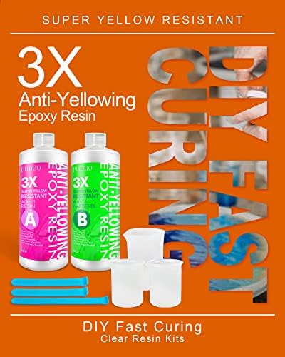 Puduo Epoxy Resin Crystal Clear Kit, Super Anti-Yellowing Craft Resin 32OZ - Image 7