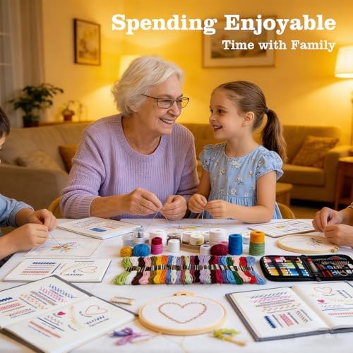 JINSILU Beginner Embroidery Stitch Book Kit, 86-Piece Set, 24 Colors - Image 6