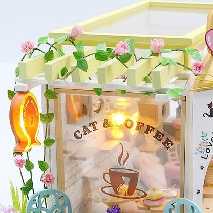 DIY Miniature Dollhouse Kit, Wooden Mini Dollhouse Kit for Adults with Dust Proof, Birthday Thanksgiving for Adults, Family, Friends - Image 5