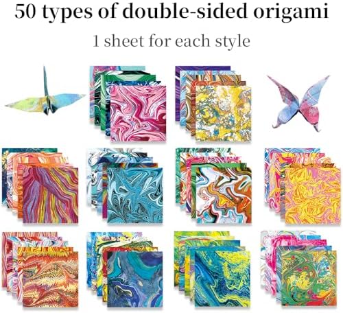 6x6" Origami Paper,50Sheets Double Sided Colored Paper,Square Craft Paper - Image 3