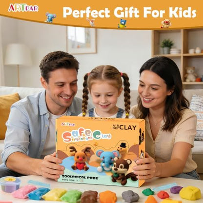 ARTPAR Air Dry Clay Kit, 12 Animals Modeling Magic Clay, Kids Crafts Gifts - Image 5