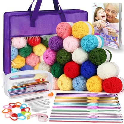 Aeelike Crochet Kit for Beginners Adults, Complete Crochet Set, Purple by Aeelikescrochetworld