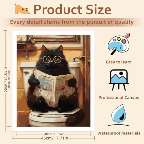 Reivworl Cat Paint by Numbers Kit for Adults Beginner 16×20 inch - Image 4