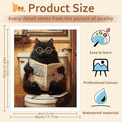 Reivworl Cat Paint by Numbers Kit for Adults Beginner 16×20 inch - Image 4