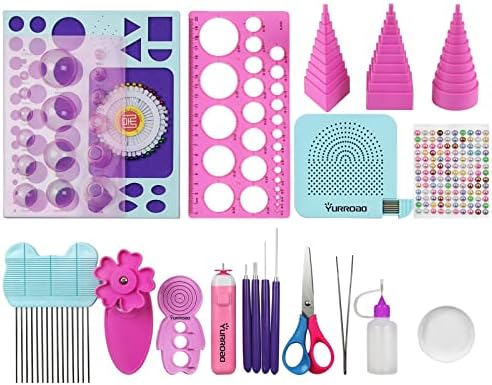 YURROAD 21-Piece Paper Quilling Tool Kit with Electric Pen for 2D/3D Crafts by YURROAD