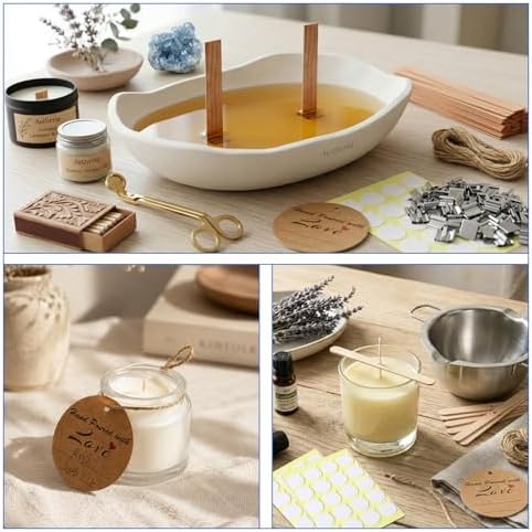 375Pcs Candle Making Kit, 6" Cotton & 5" Wood Wicks - Image 7