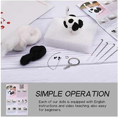 QMNNMA Needle Felting Kits for Beginners, Cow Cat Wool Felting Kit - Image 3