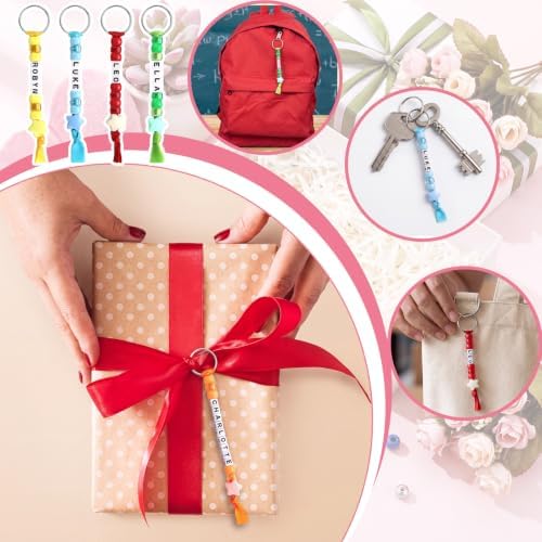 Landical 564 Pcs Cheer Ribbon Keychain Making Kit DIY Name Bead Cheer Craft - Image 4