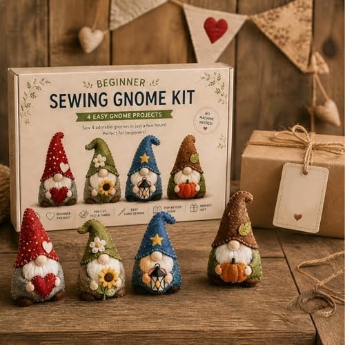 Handmade DIY Sewing Kit for Adults with Pre-Cut Fabric & Supplies DIY Ornament Sewing Kit for Beginners Adults Home Decor & Gifts - Image 3