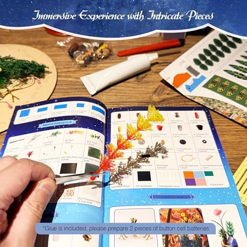 DIY Miniature House Kit, DIY Book Nook with LED Light | 3D Puzzles for Adults and Teens, Tiny Greenhouse Building Kits for Bookshelf Decor, Relaxing Gift for Craft Lovers | Starry Garden - Image 6