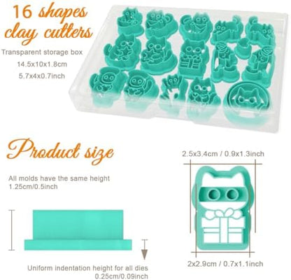 ORIGACH 16 Pcs Funny Black Cat Polymer Clay Cutters Set - Image 2