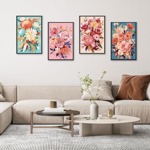 Camocin 4 Pack Framed Paint by Numbers Kit for Adults with Wooden Easel - Image 2