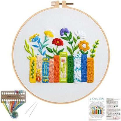 Louise Maelys Floral Books Embroidery Kit for Beginners DIY Needlework by LouiseMaelys