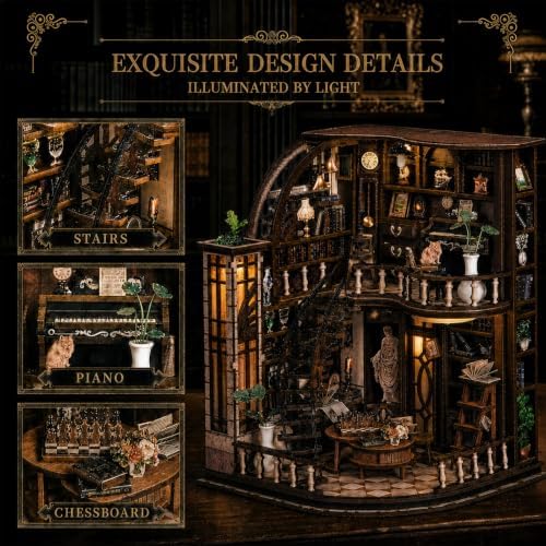 CLICLIET Book Nook, DIY Book Nook Kits for Adults, 3D Wooden Dollhouse Kits - Image 4