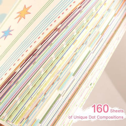 icceemee 160 Sheets of Colorful Dots Scrapbook Paper, journaling Scrapbook Supplies Craft Collage Paper Set, Junk Journal Bullet Journal Poster Room Decor for Card Making Decorative Gifts - Image 5