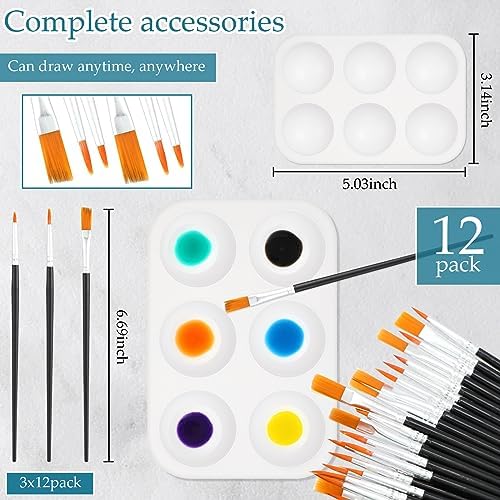 Ctosree 12 Sets Pre Drawn Canvas Sip Paint Kit,Landscape,8 x 10 in - Image 4