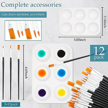 Ctosree 12 Sets Pre Drawn Canvas Sip Paint Kit,Landscape,8 x 10 in - Image 4