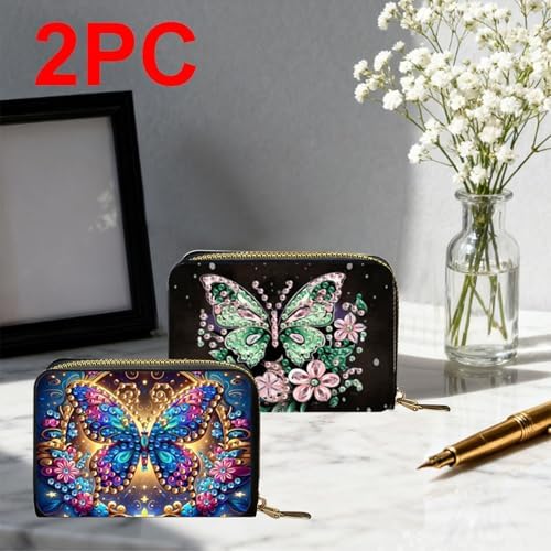 DDGYP 2PCS Diamond Art PU Leather Credit Card Wallet Making Kit - Image 4