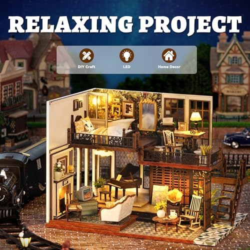 Flever Dollhouse Miniature DIY House Kit Creative Room with Furniture for Romantic Artwork Gift (Time Impression) - Image 5