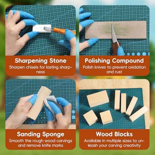 Housolution Wood Carving Kit with Carrying Bag, 30PCS Wood Carving Tools - Image 7