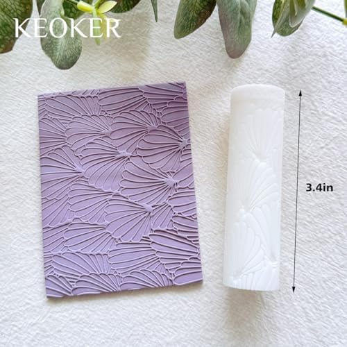 KEOKER Polymer Clay Texture Roller, Polymer Clay Roller for Making Earrings, Like Polymer Clay Texture Sheets, Great Work with Polymer Clay Cutters (Boho A), Floral A - Image 4