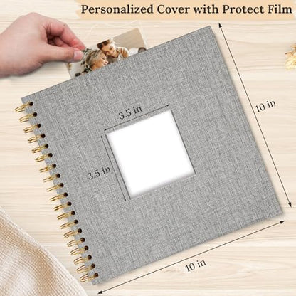 10"x10" Scrapbook Photo Album Linen Cover 20 Sheets 40 Pages White Paper - Image 2